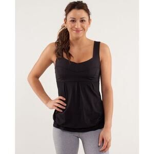 Lululemon Run Tame Me Tank Black Tank Top Cinch Waist W1C45S Women's Size 6